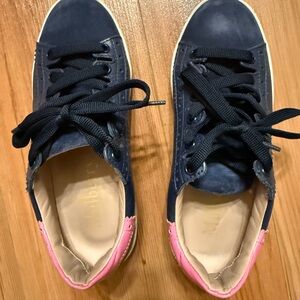 Mulberry Navy Pink Leather Women's Sneakers Size 36 US 6